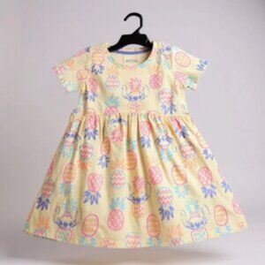 Disney Stitch Toddler Girl Yellow Pineapple Dress Size 4T NWT
